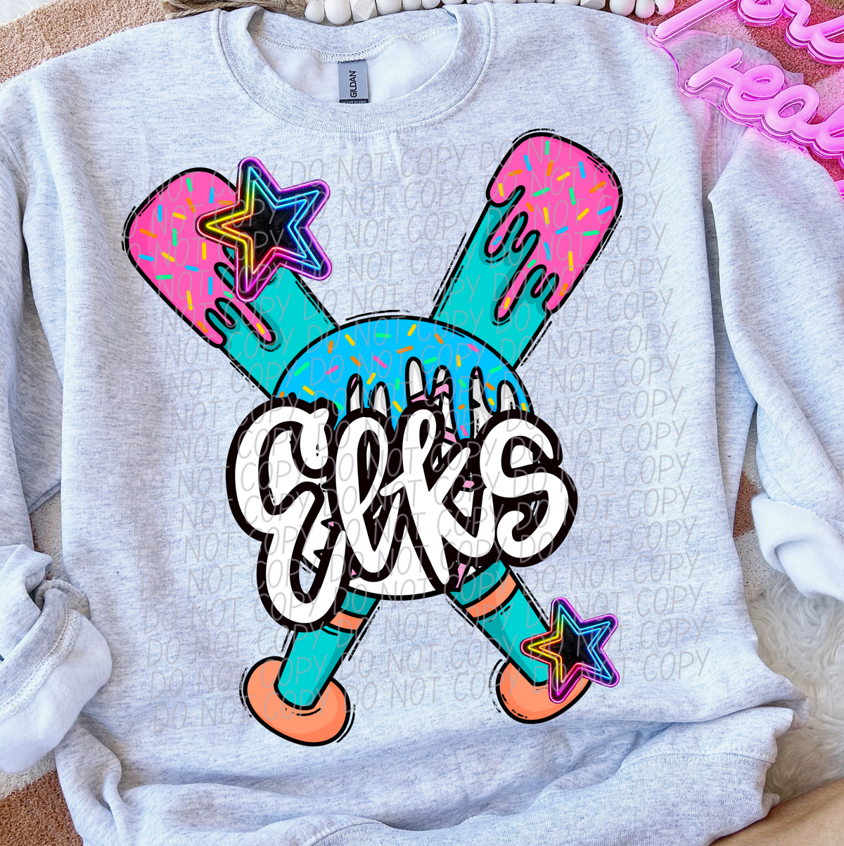 Dripping baseball Elks (CITY) DTF transfer