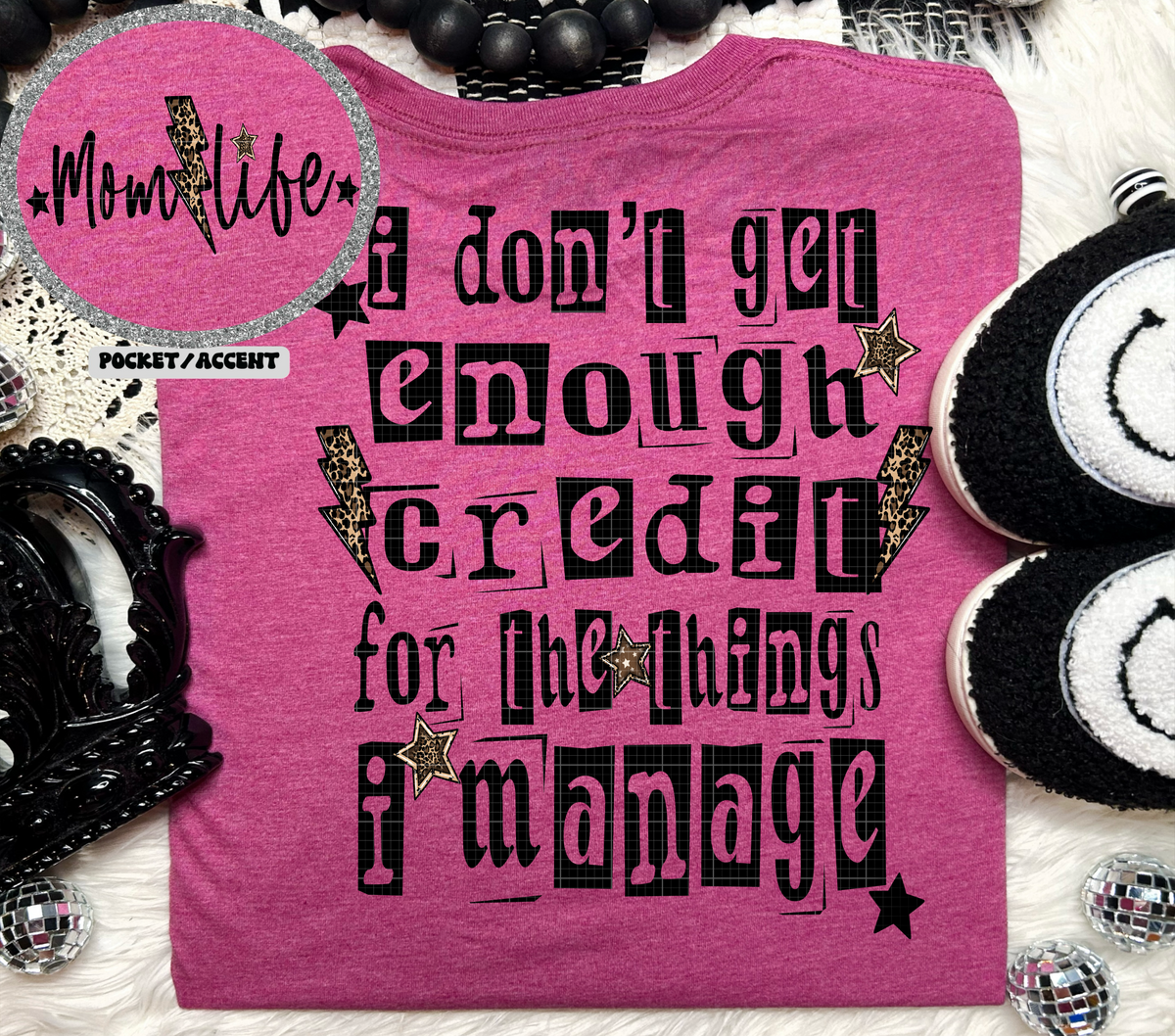 Mom life leopard lightning bolt (BACK ONLY) (Linda) DTF Transfer