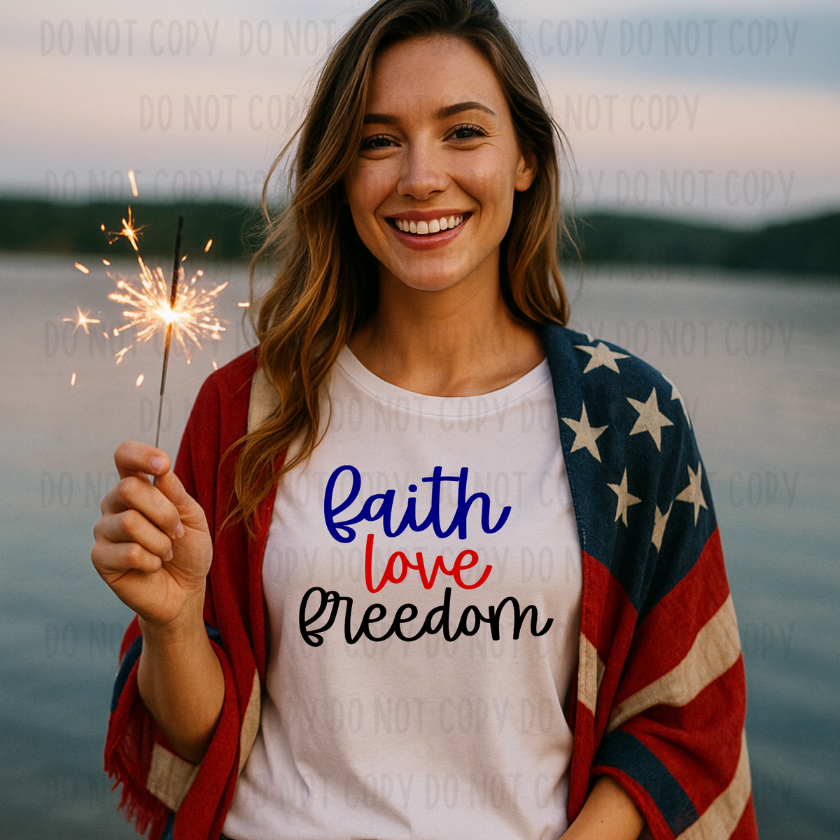 Faith Love Freedom (Canvista) 101766 DTF transfer