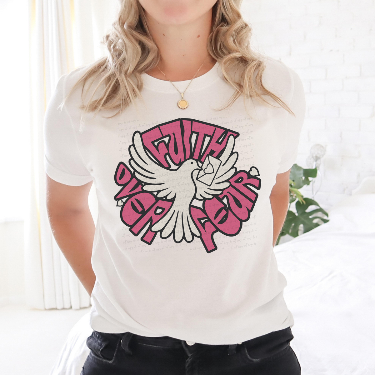 Faith Over Fear Dove 117731 DTF transfer