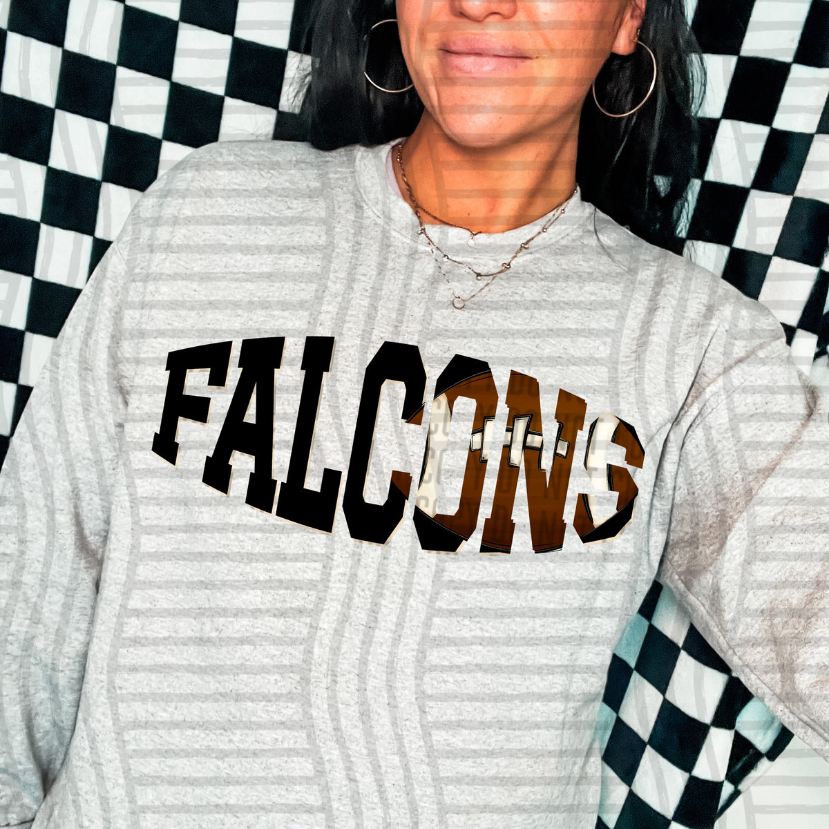 Falcons varsity clipped football (Caplinger) DTF transfer