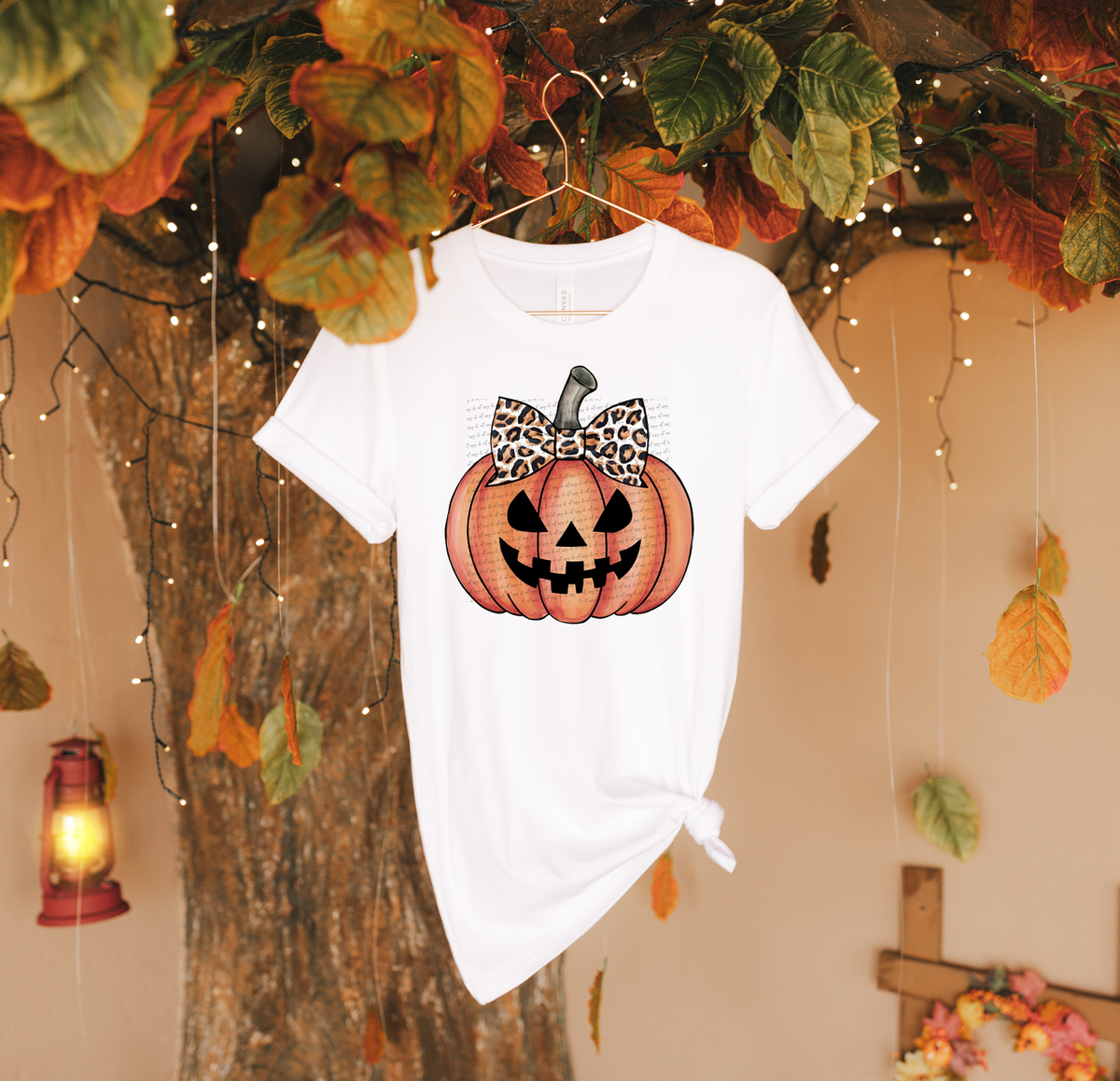 Pumpkin Leopard Bow 42331 DTF transfer