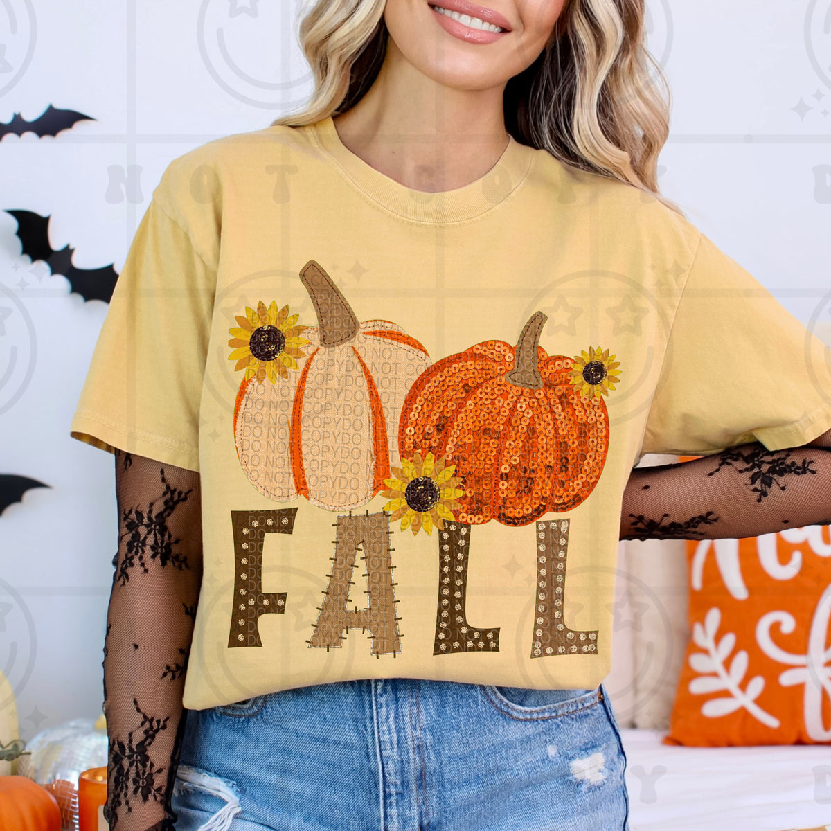 Fall pumpkins sunflowers (HW) DTF Transfer