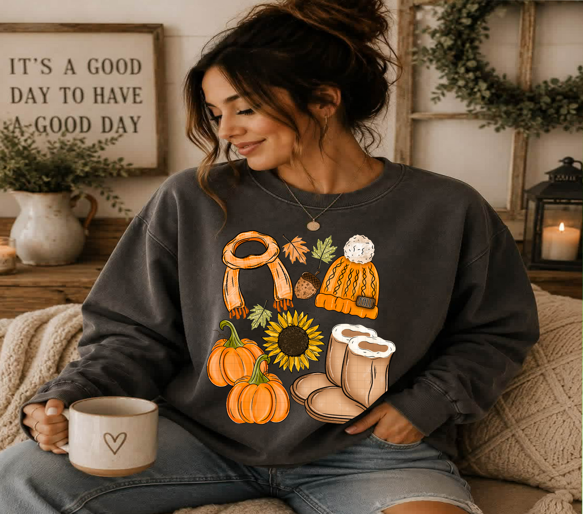 Orange item fall collage (Linda) DTF Transfer