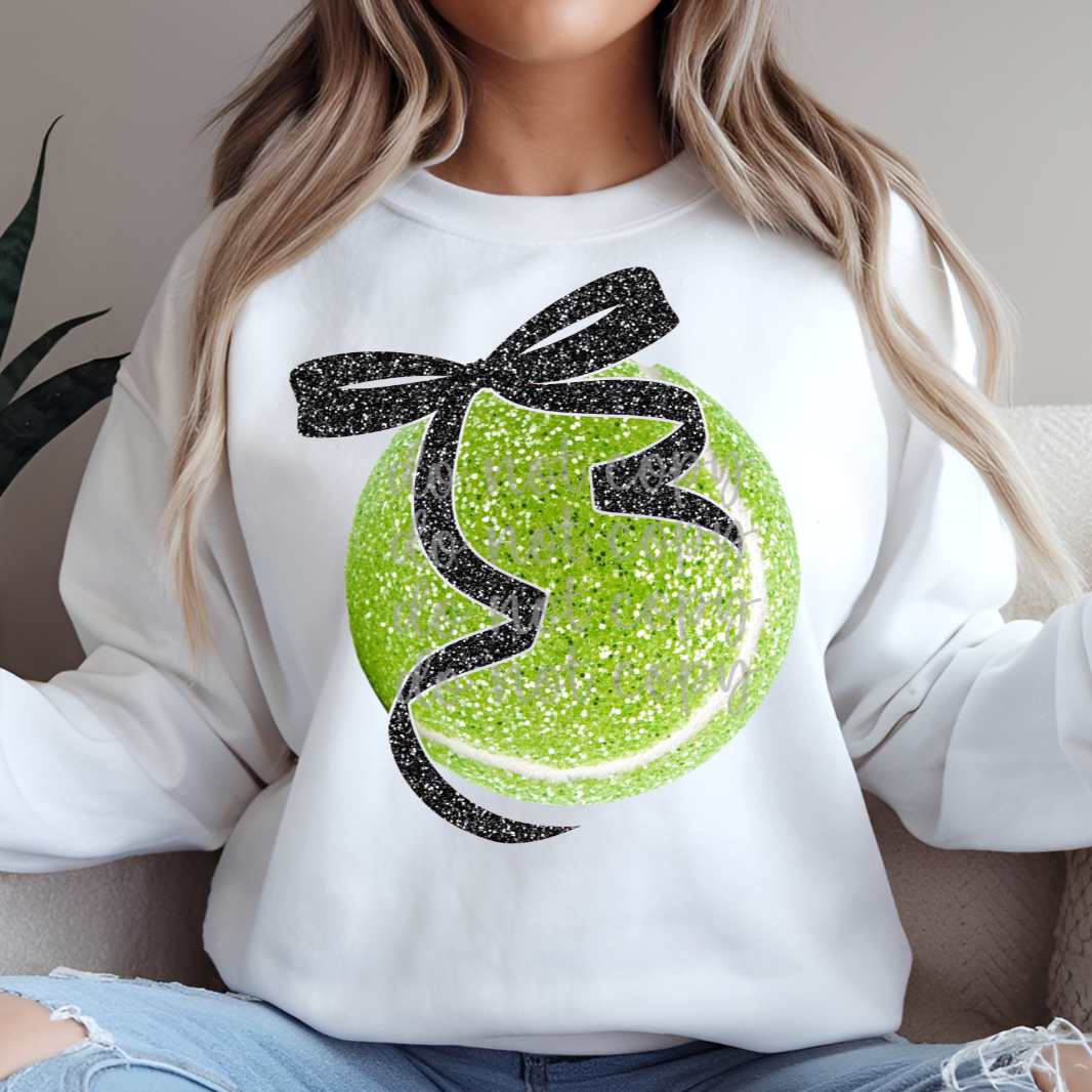 Faux Glitter Tennis ball (Parker)  DTF Transfer