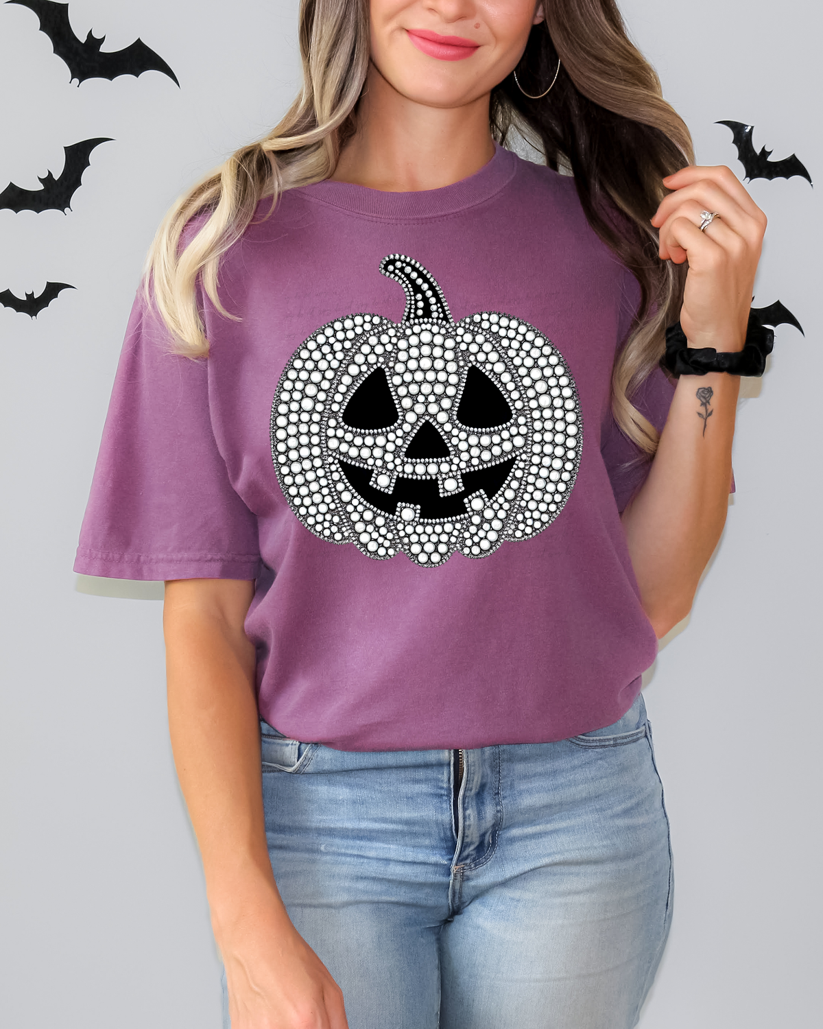 Faux Rhinestone Pumpkin 108766 DTF transfer
