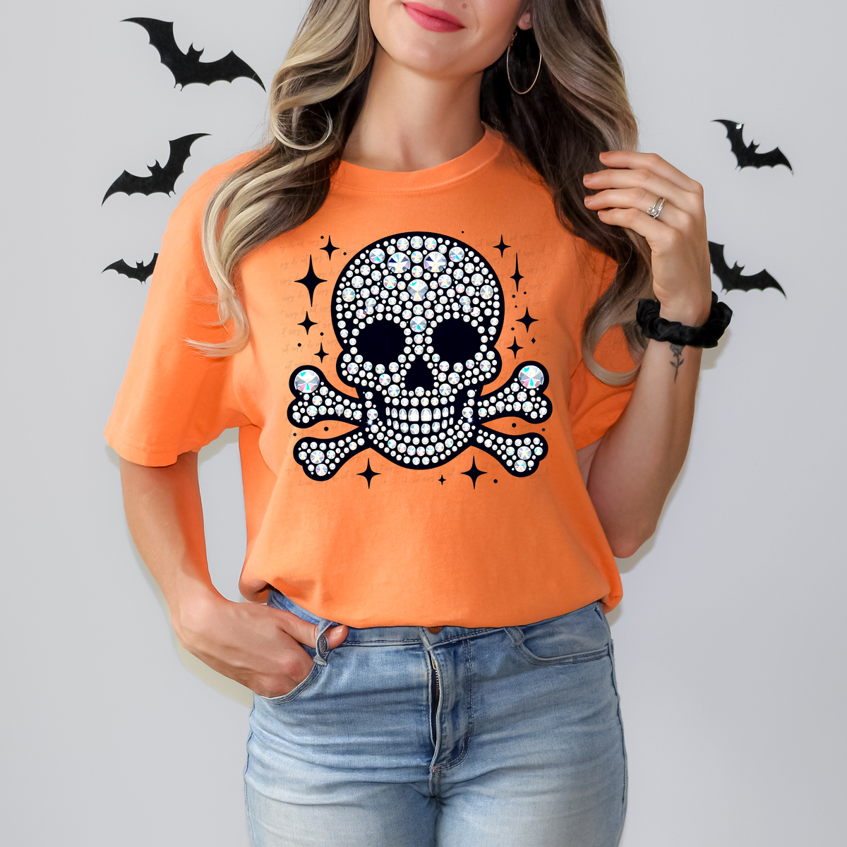Faux Rhinestone Skull 108767 DTF transfer