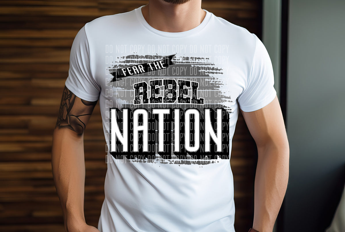 Fear The Rebel Nation 57793 DTF transfer