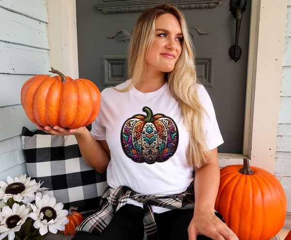 Faux Embroidery Western Fancy Pumpkin 51750 DTF transfer