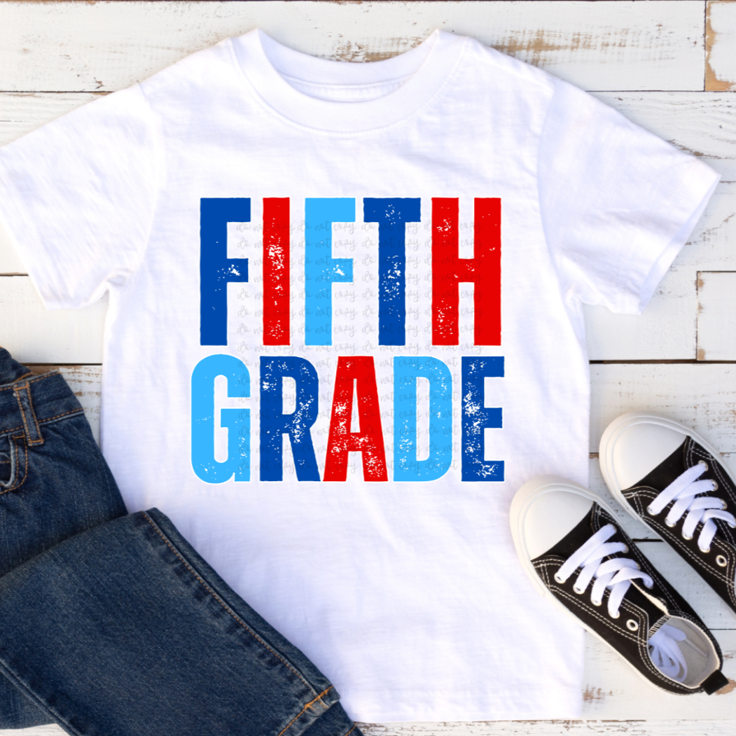 Fifth Grade red blue (Parker) DTF transfer