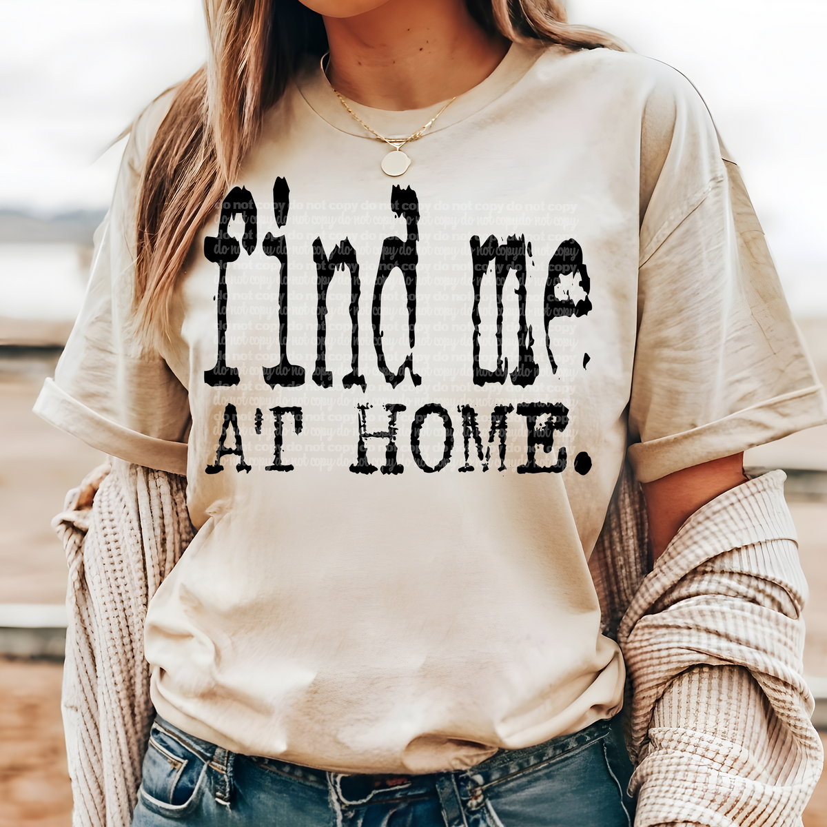 Find me at home Typography (TTD) DTF transfer