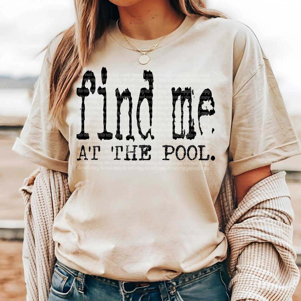 Find me at the pool Typography (TTD) DTF transfer