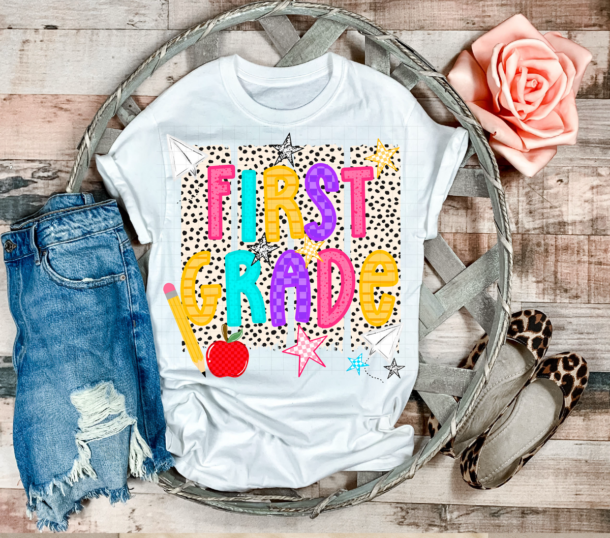 First grade dalmatian stripes (Linda) DTF Transfer