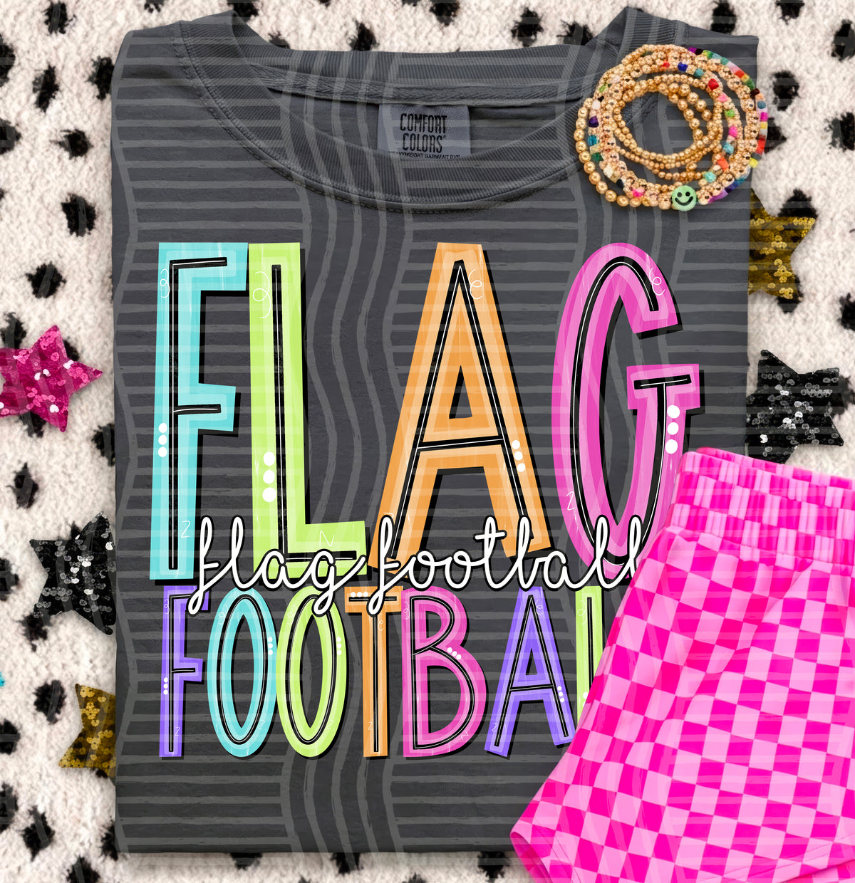 FLAG FOOTBALL-Colorful font (Caplinger) DTF Transfer