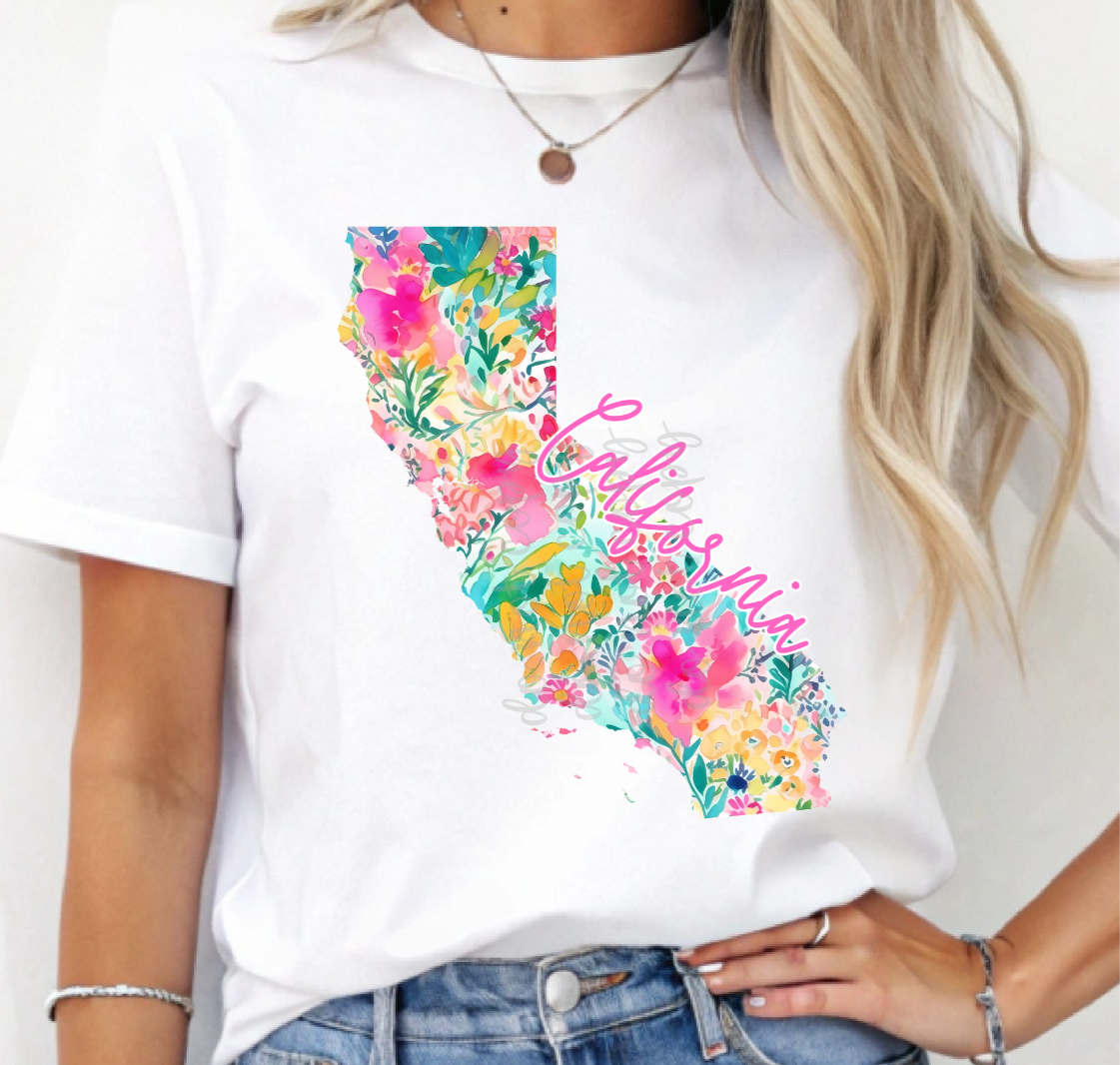 Preppy floral California (Parker) 101036 DTF transfer