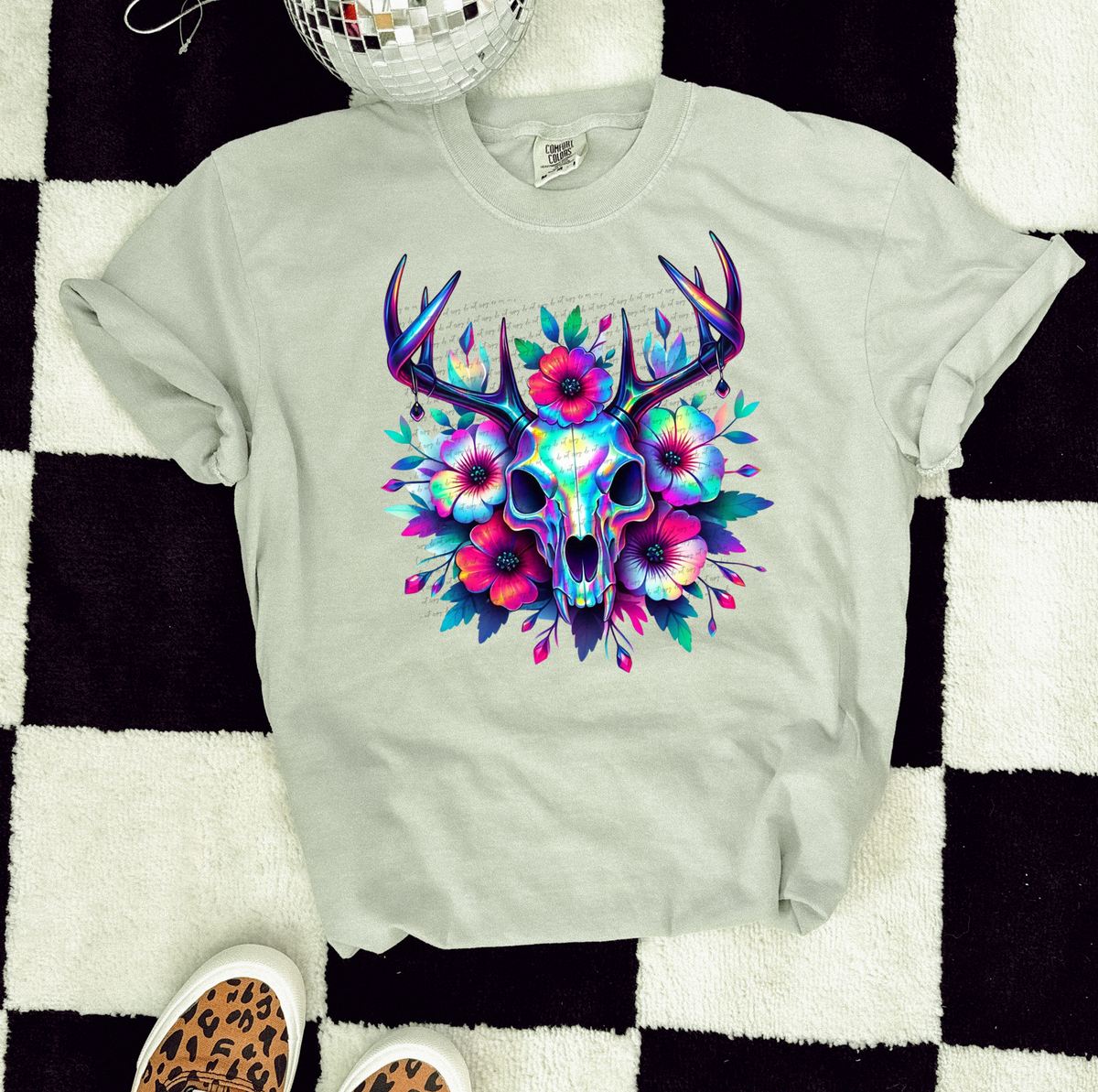 Floral Boho Skull 42485 DTF transfer