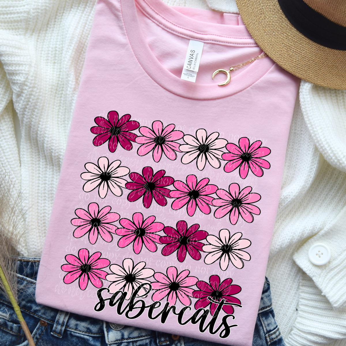 Sabercats Floral  (TTD) DTF transfer