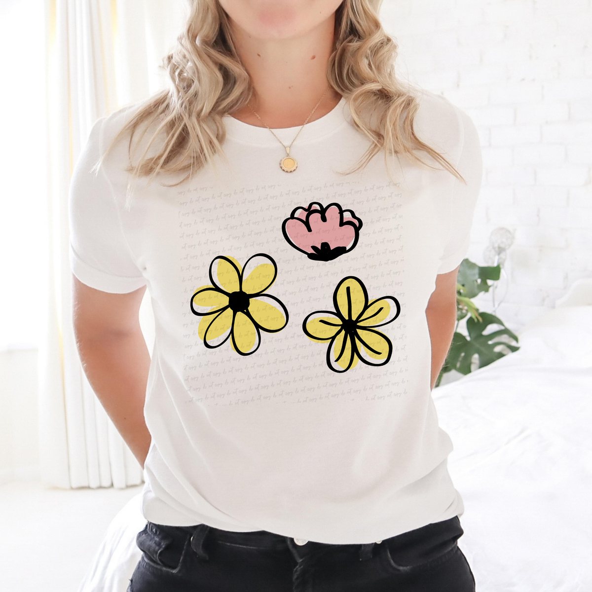 Trio Flower Doodles 117755 DTF transfer