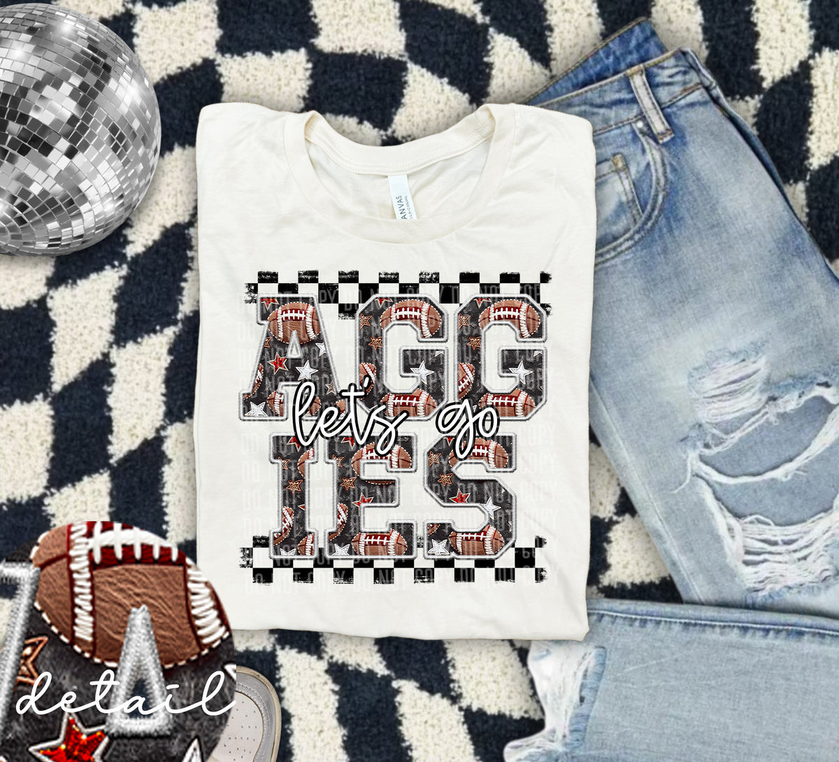 Let's Go Aggies Football 63719 DTF transfer