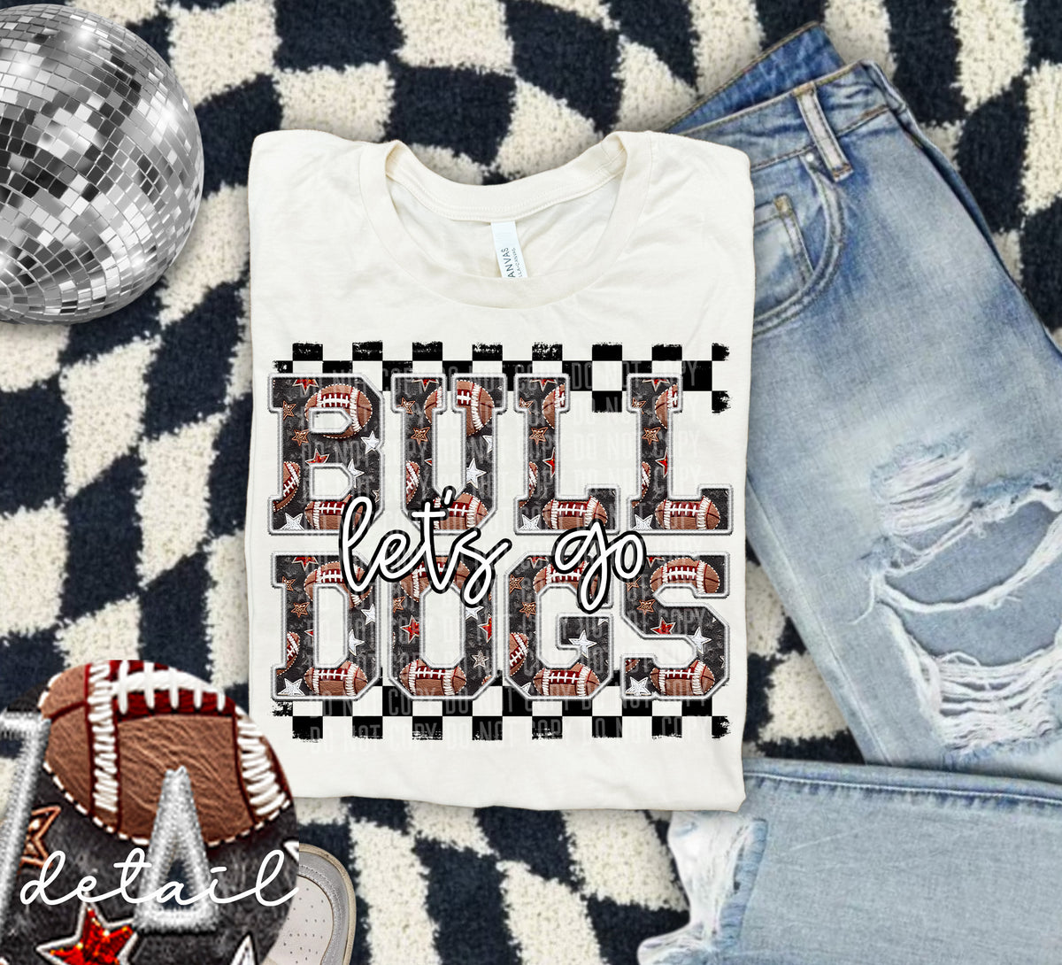 Let's Go Bulldogs Football 63731 DTF transfer