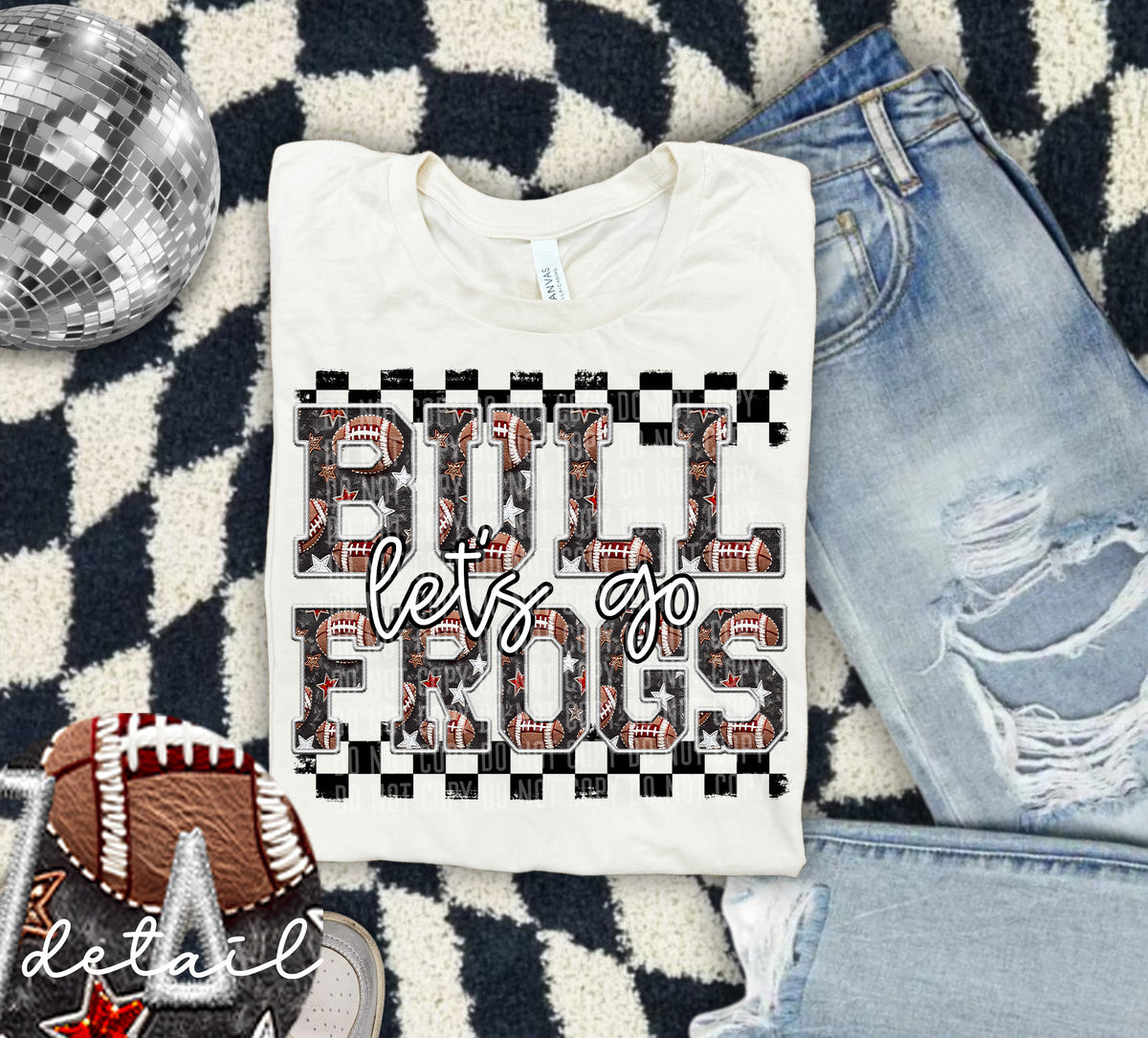 Let's Go Bullfrogs Football 63732 DTF transfer