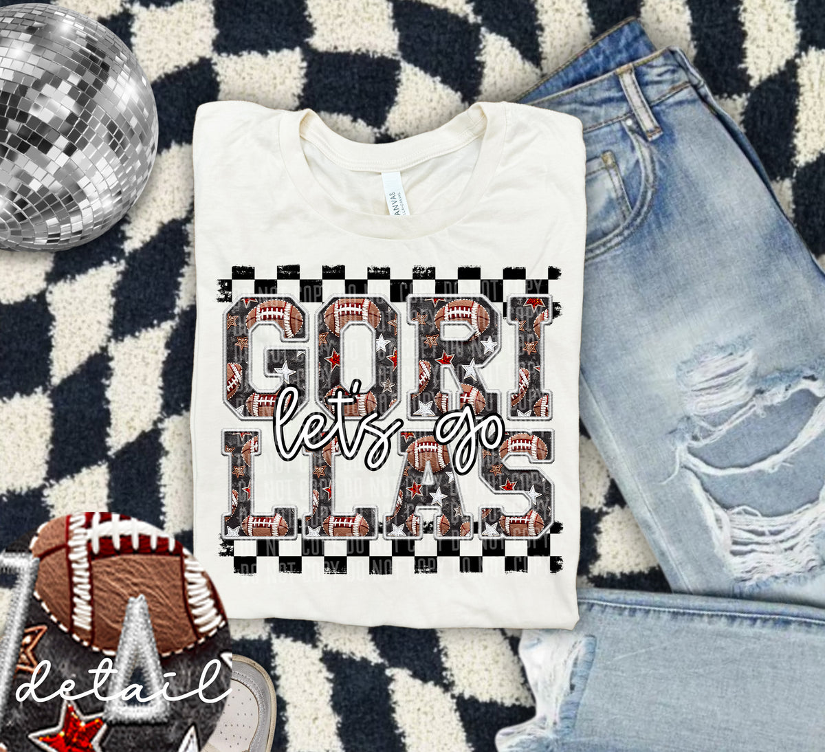 Let's Go Gorillas Football 63750 DTF transfer