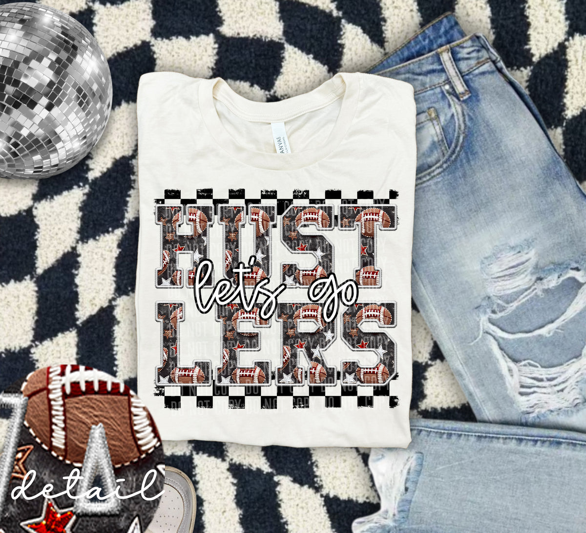 Let's Go Hustlers Football 63758 DTF transfer