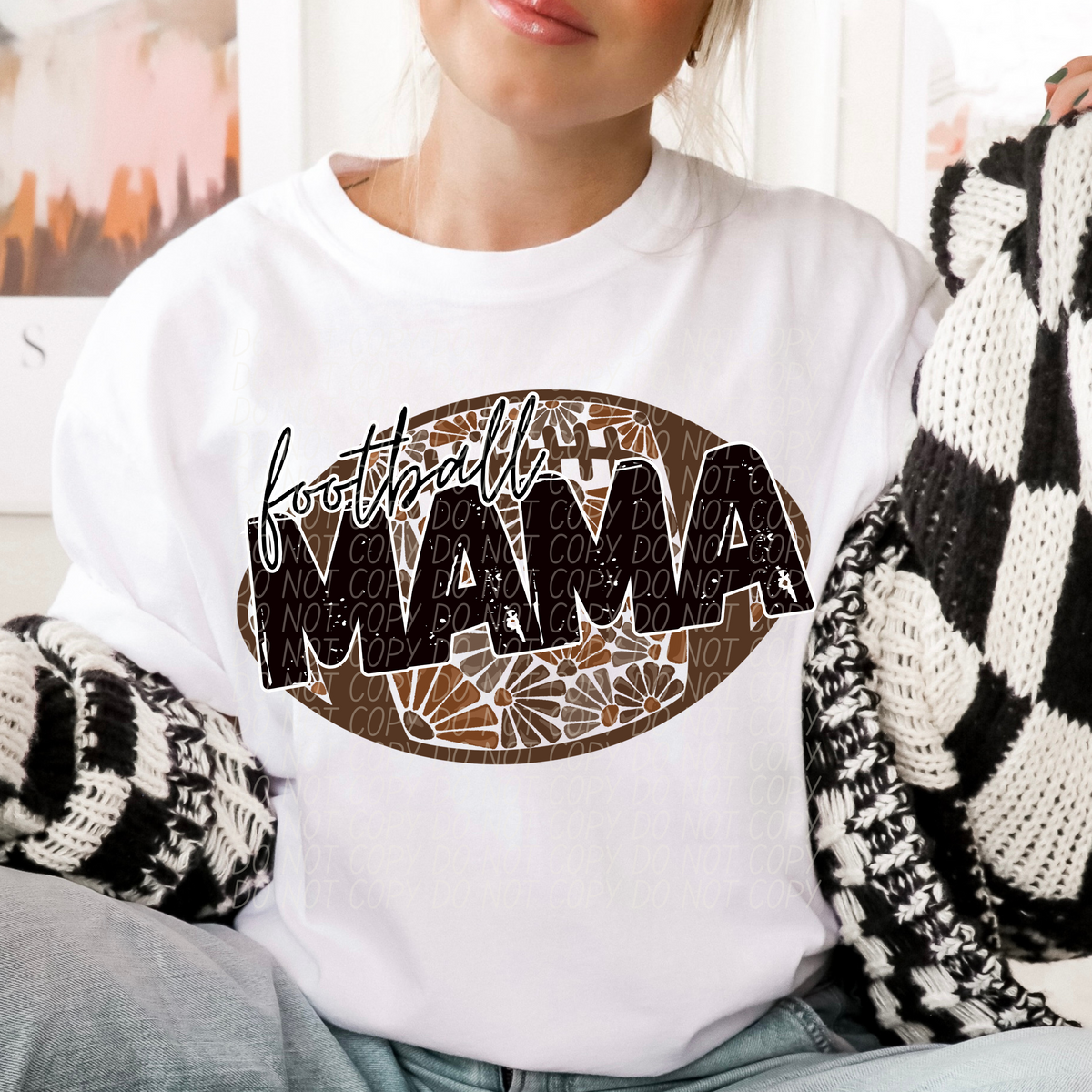 Football Mama Floral  (CITY) DTF transfer