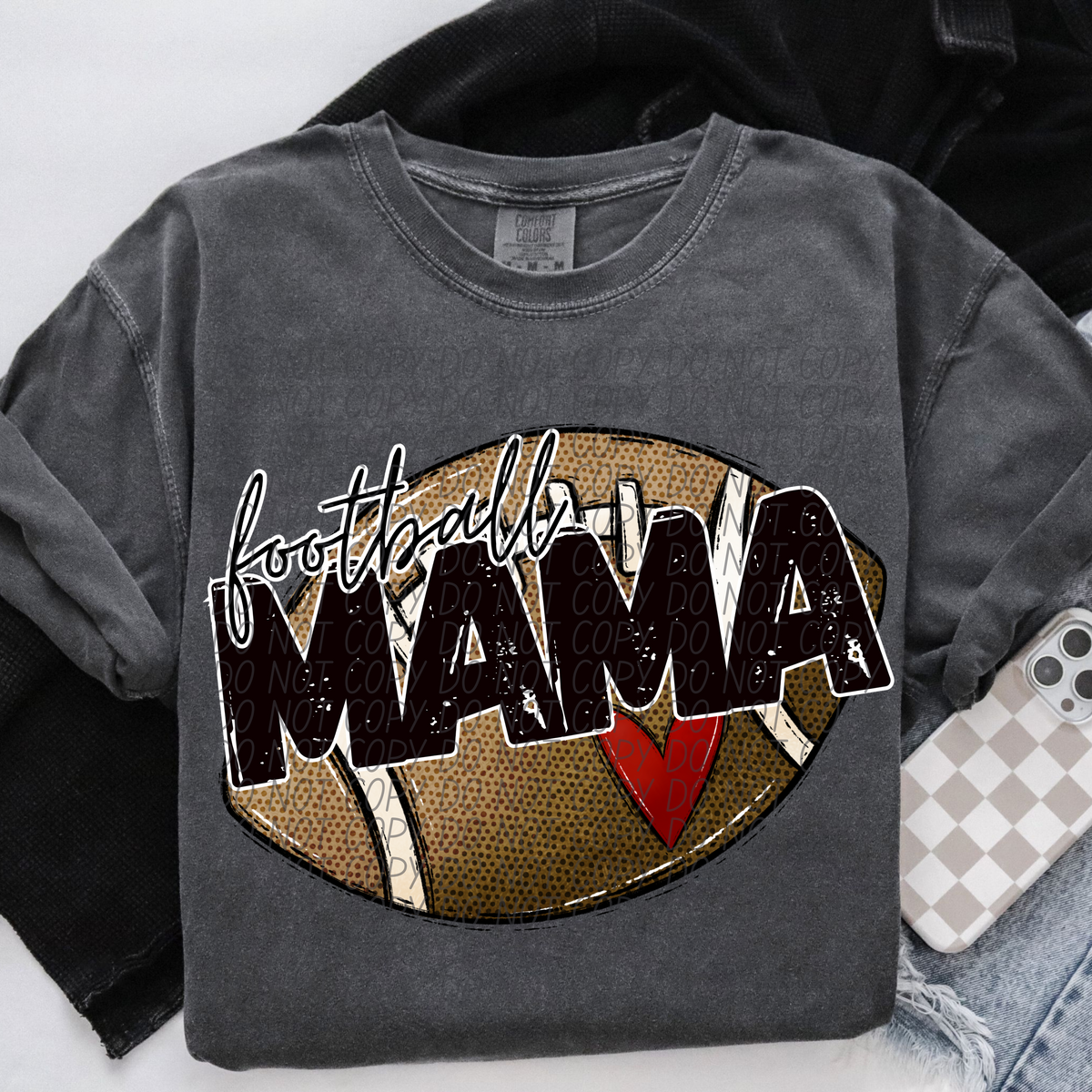 Football Mama with heart (CITY) DTF transfer