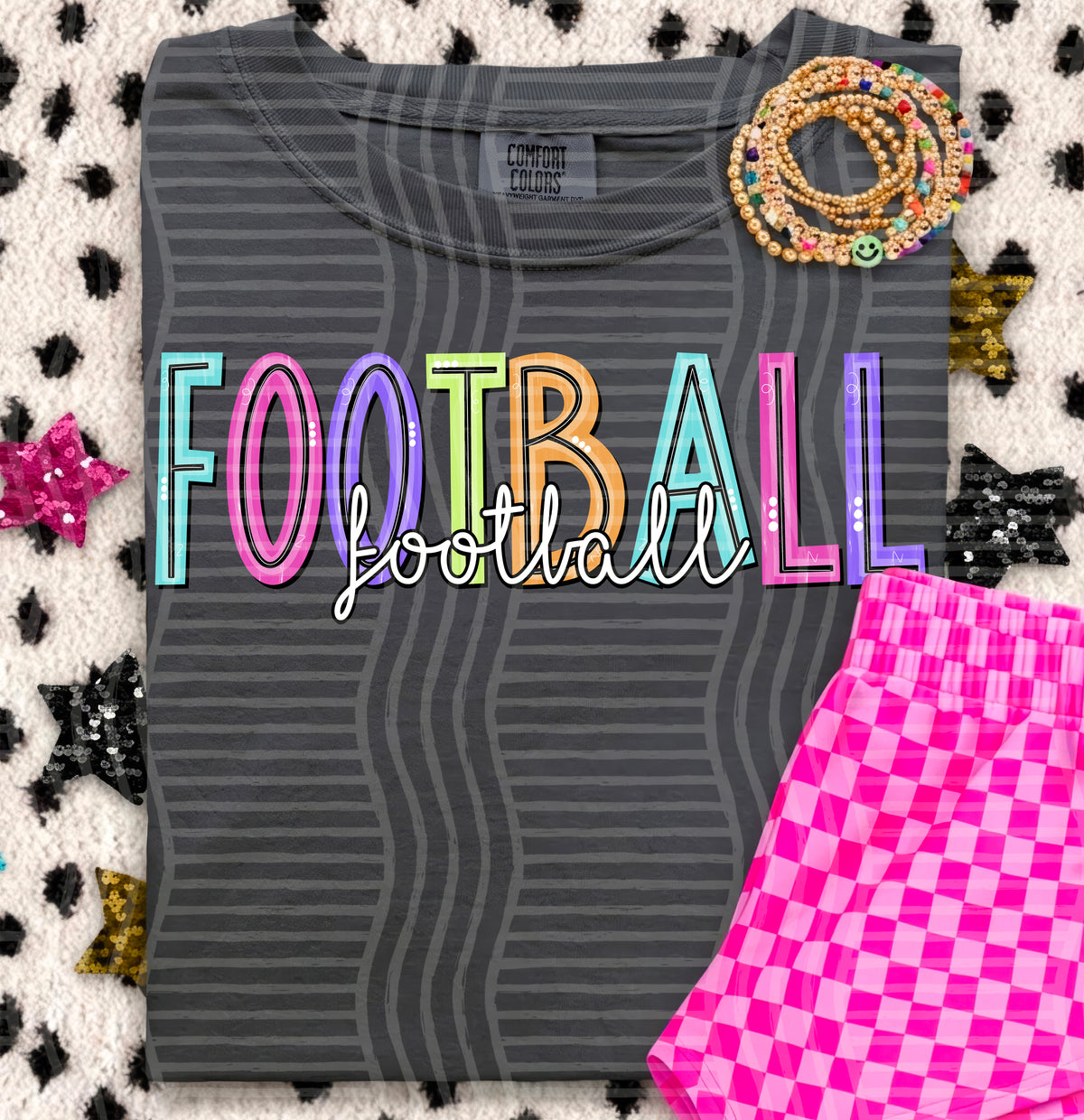 FOOTBALL-Colorful font (Caplinger) DTF Transfer