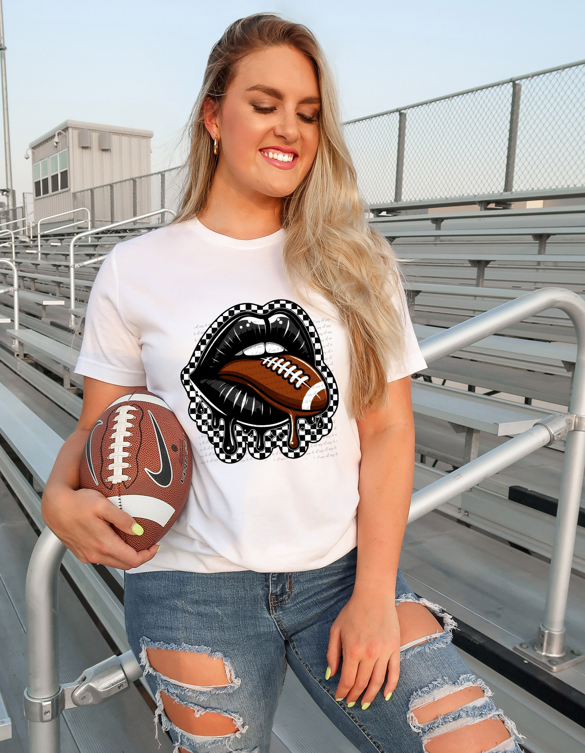 Football Tongue Checkered 61857 DTF transfer