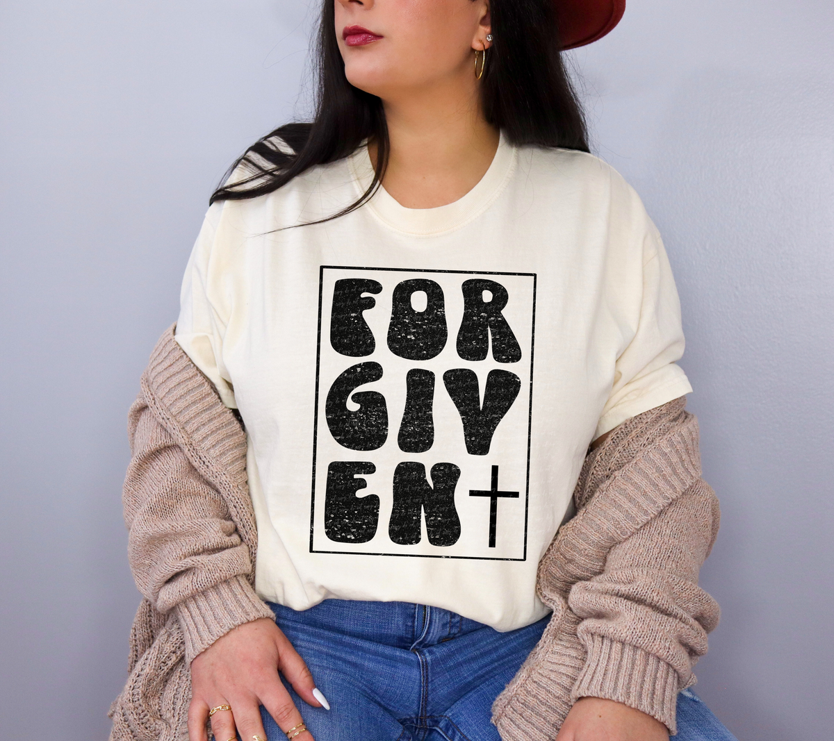 For Giv En With Cross Black Frame 115969 DTF Transfer