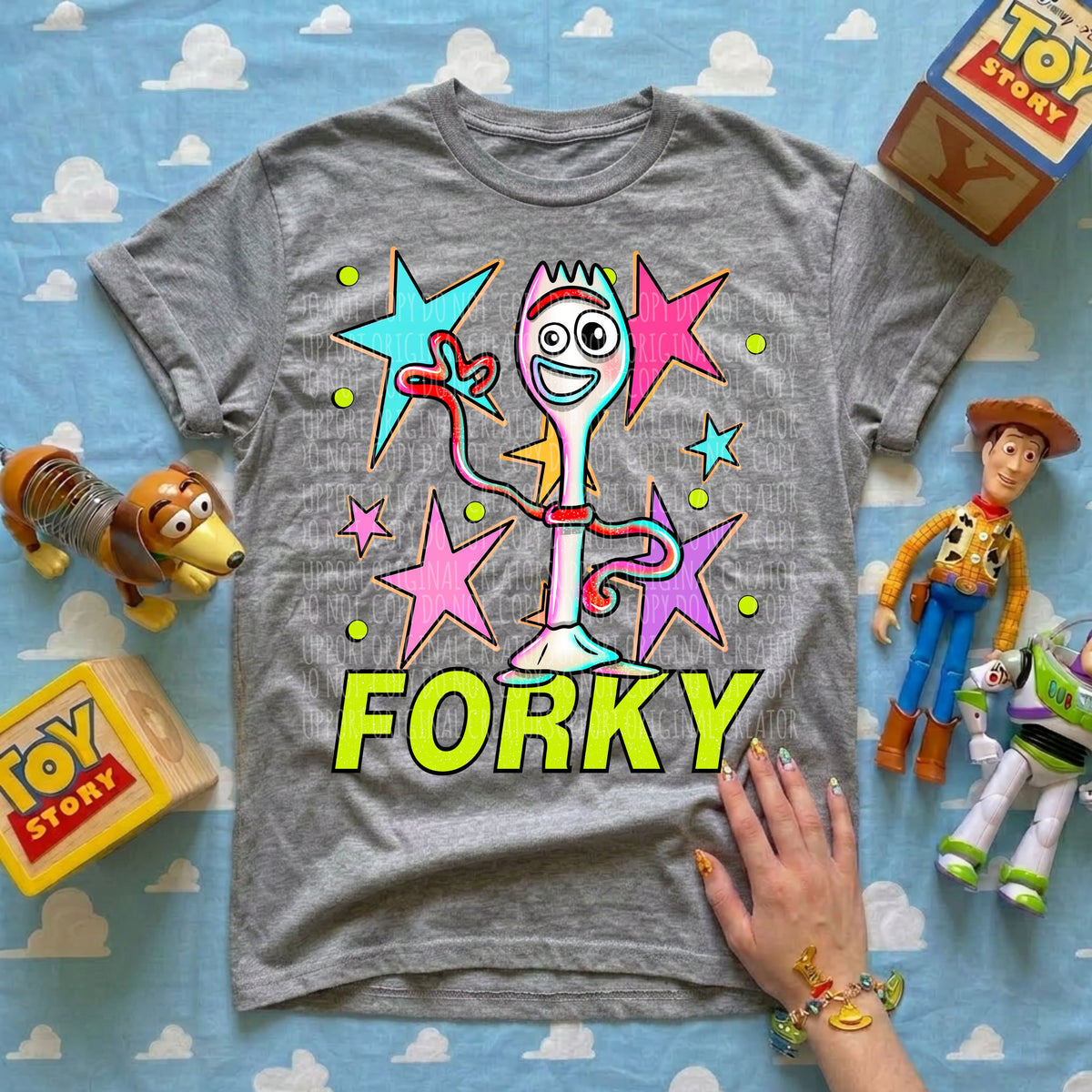 Fork with stars (Starlight) DTF Transfer