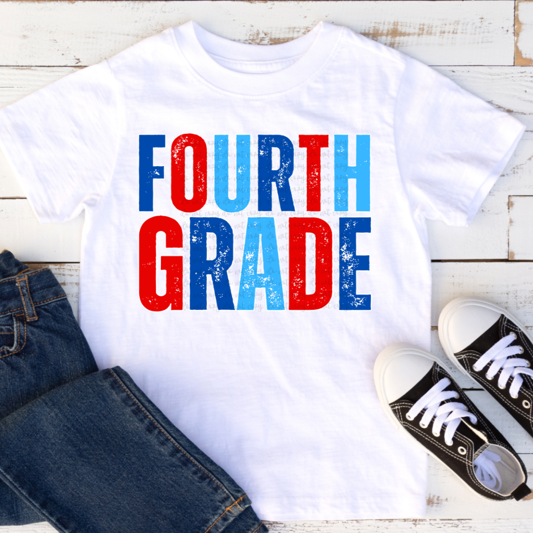 Fourth Grade red blue (Parker) DTF transfer