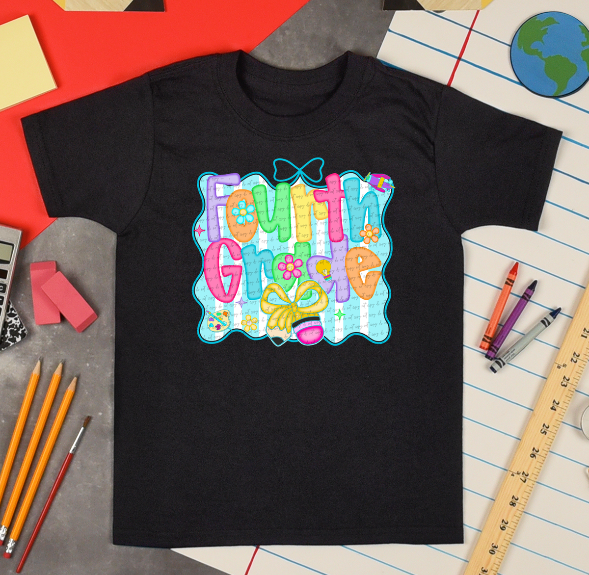 Fourth Grade Colorful Stripe Background 108693 DTF transfer