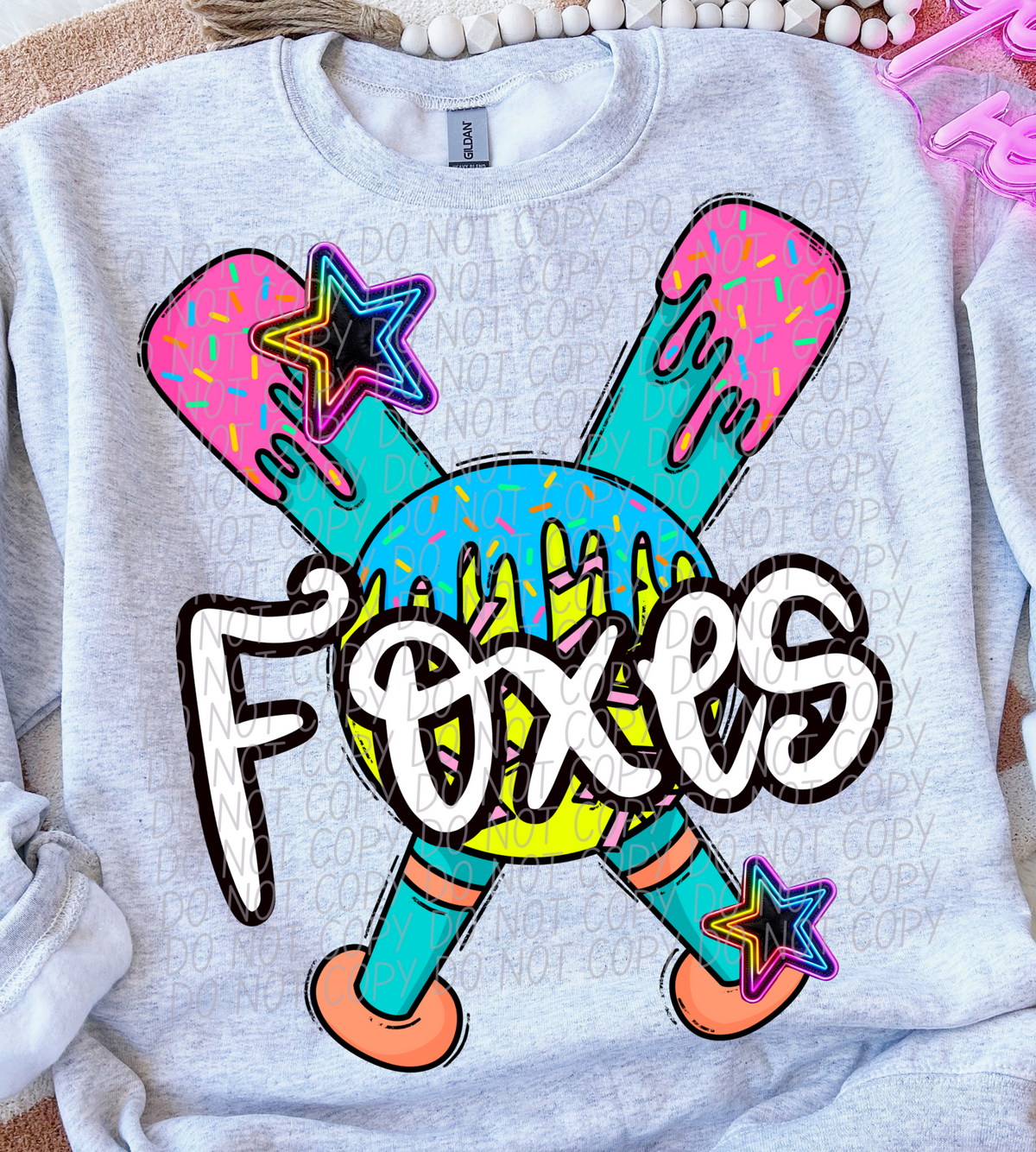 Dripping softball Foxes (CITY) DTF transfer