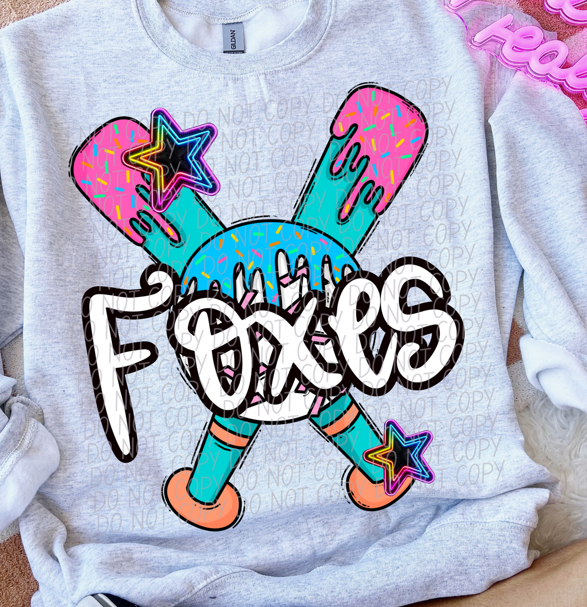Dripping baseball Foxes (CITY) DTF transfer
