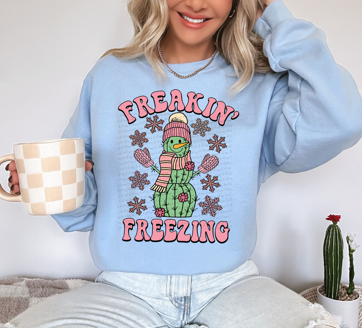 Freakin' Freezing Cactus Pink Font 81706 DTF Transfer