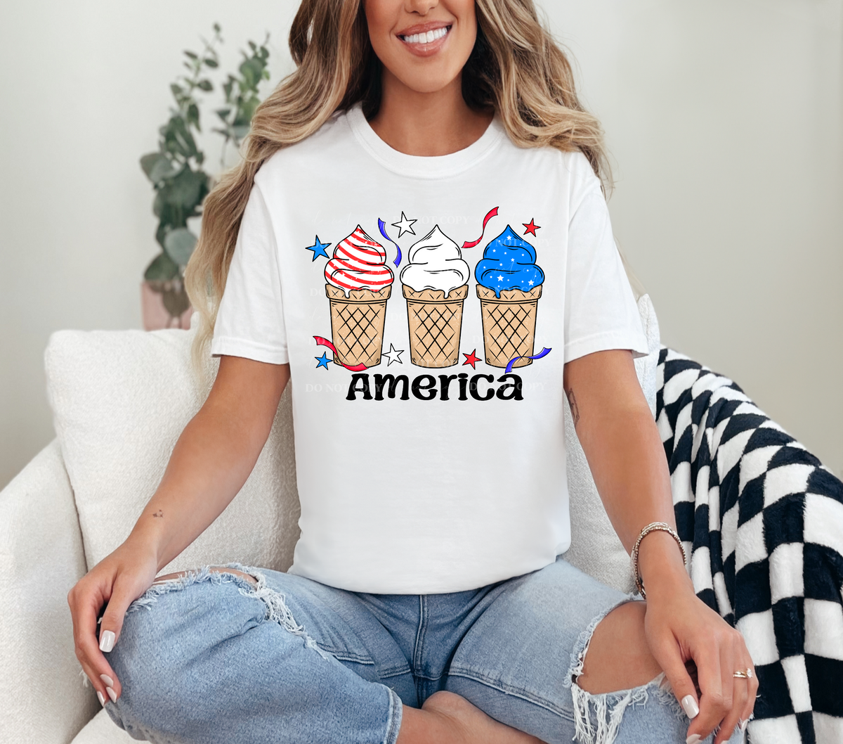 America Ice cream cones (Linda) DTF transfer