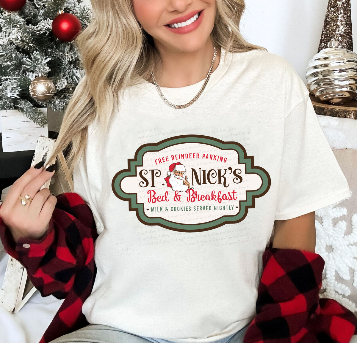 Free Reindeer Parking St. Nick's Bed And Breakfast Color 116298 DTF Transfer