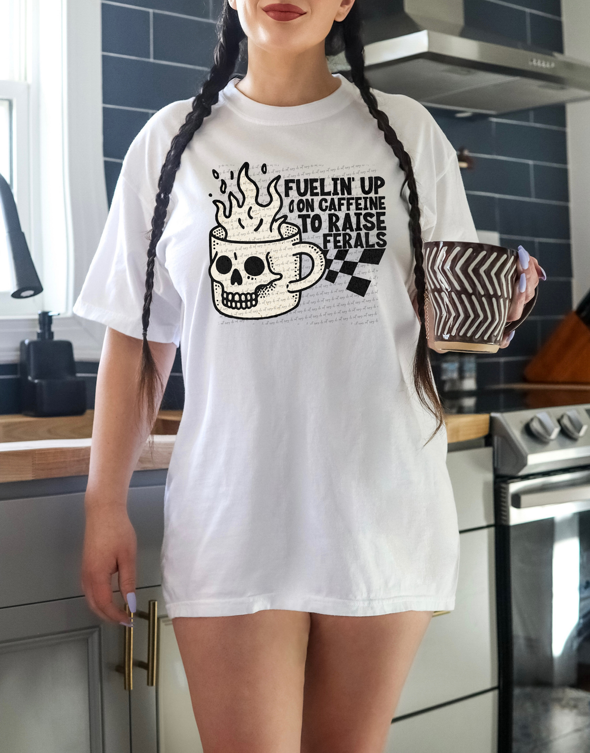 Fuelin' Up On Caffeine To Raise Ferals Mug 46242 DTF transfer