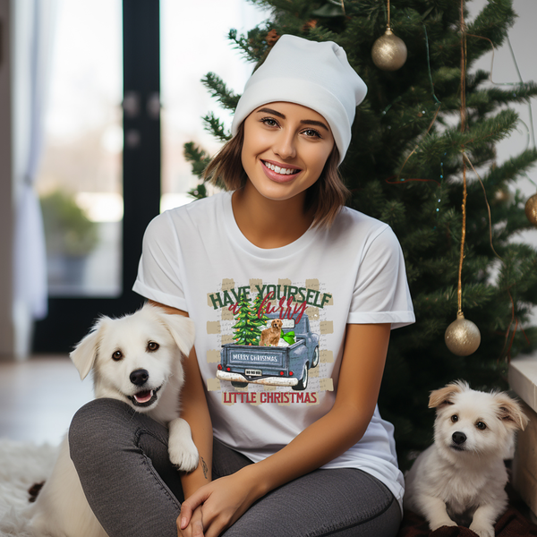 Have Yourself A Furry Little Christmas Golden Retriever 69380 DTF transfer