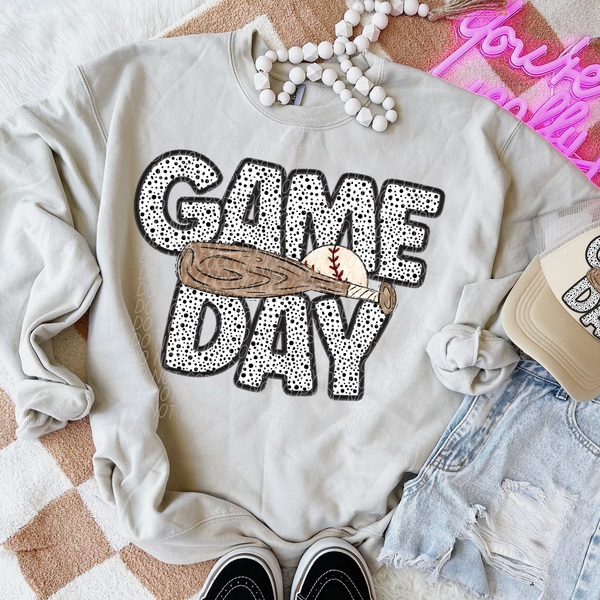 Game Day Baseball Bat Dotted 66166 DTF transfer