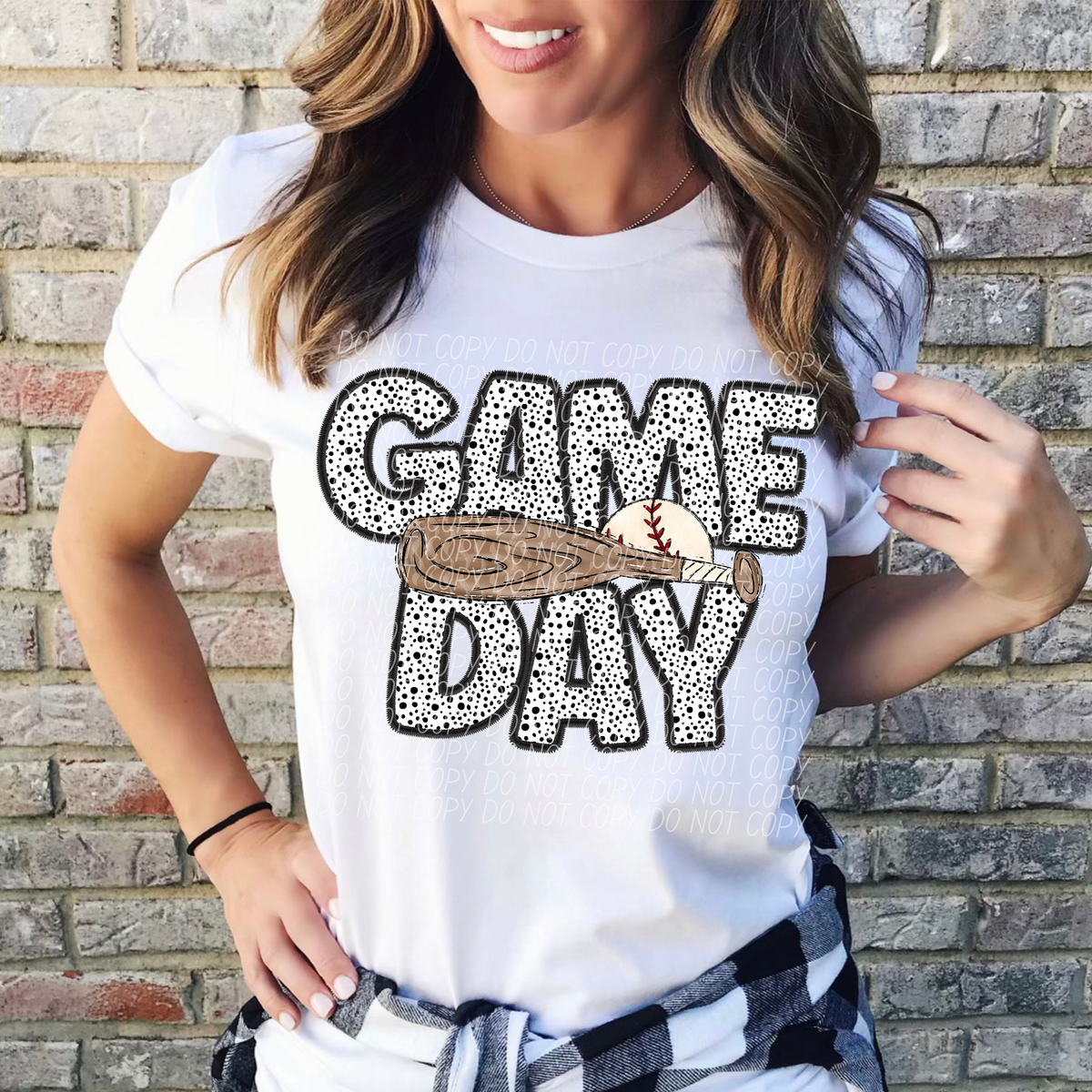 Game Day Baseball Bat Dotted 66166 DTF transfer
