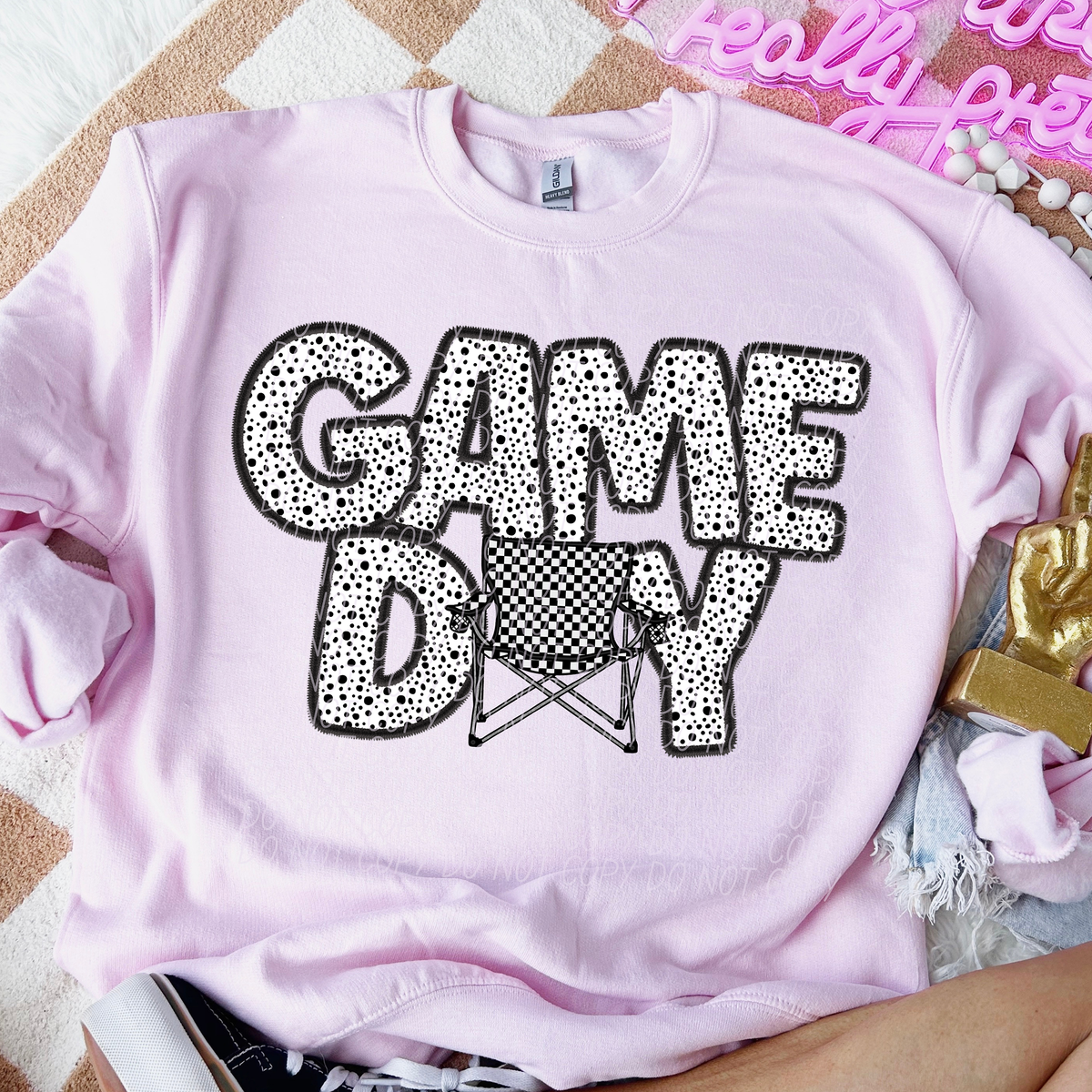 Game Day Checkered Chair Dotted 66167 DTF transfer