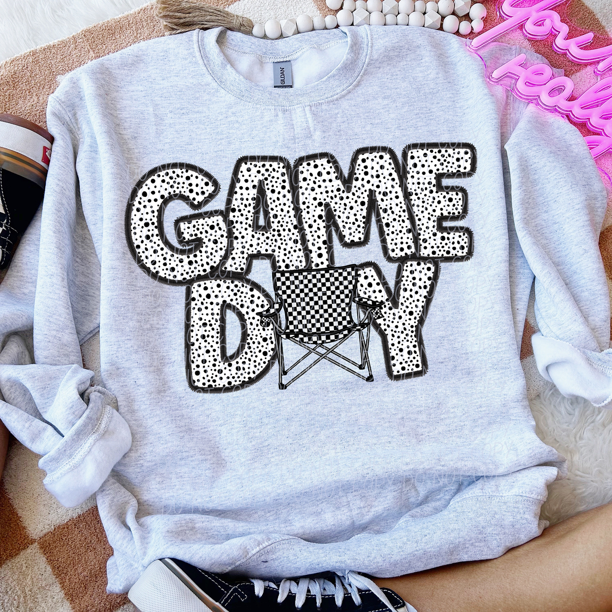 Game Day Checkered Chair Dotted 66167 DTF transfer