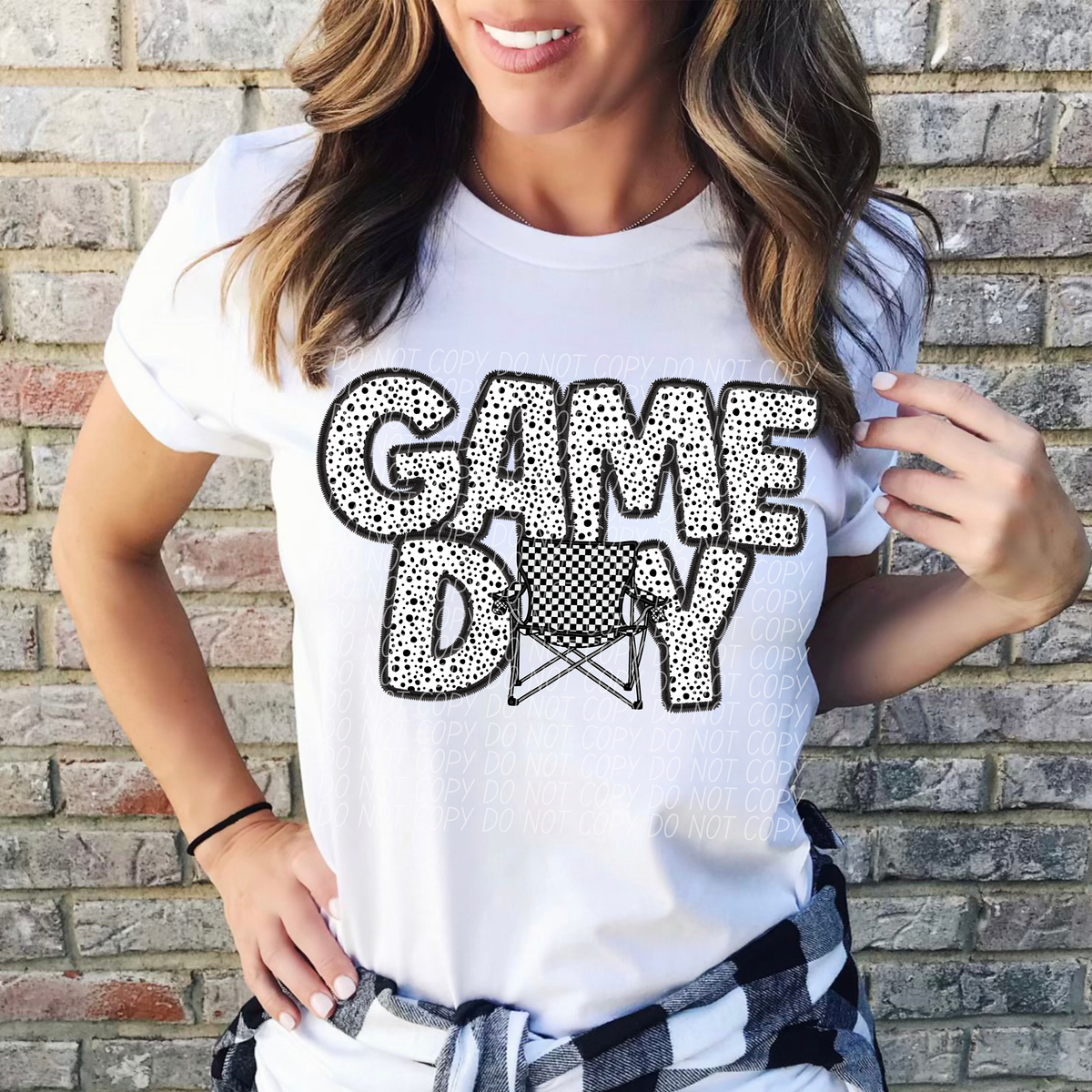 Game Day Checkered Chair Dotted 66167 DTF transfer
