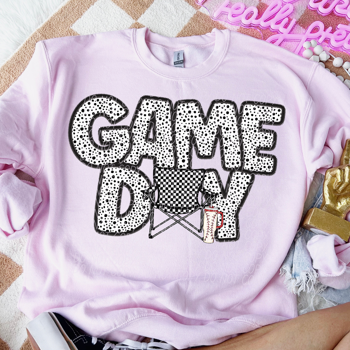 Game Day Chair Baseball Dotted 66168 DTF transfer