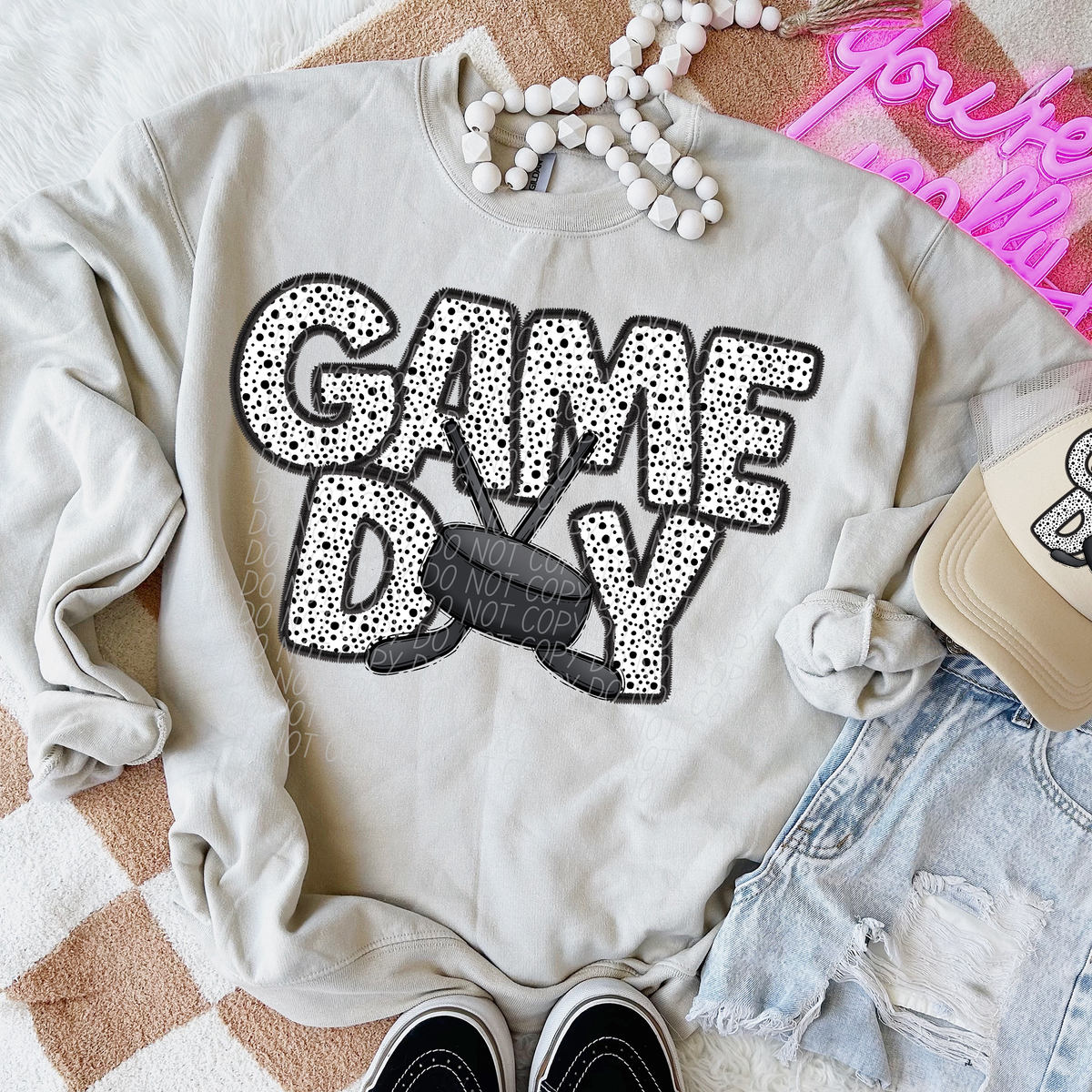 Game Day Hockey Dotted 66177 DTF transfer