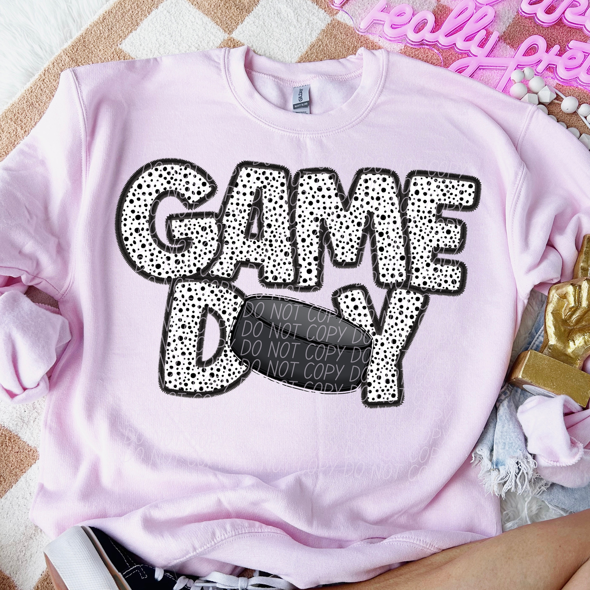 Game Day Hockey Puck Dotted 66178 DTF transfer